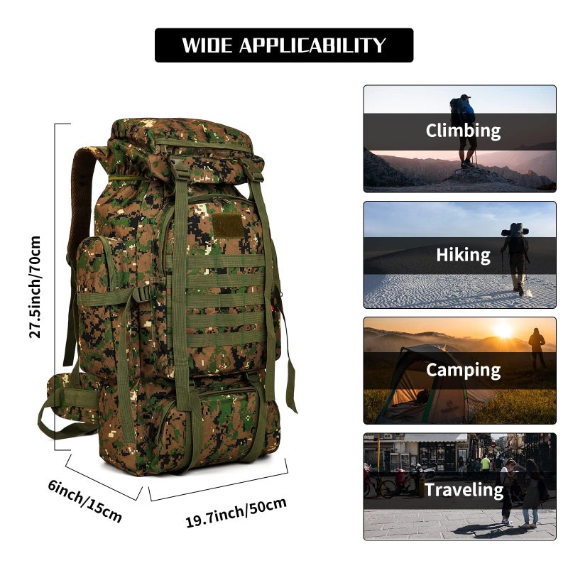 W WINTMING Hiking Backpack for Men 70L/100L Camping Backpack Military Rucksack Molle 3 Days Assault Pack for Climbing - Image 5